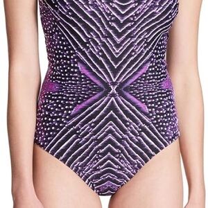 Purple Patterned Swimsuit